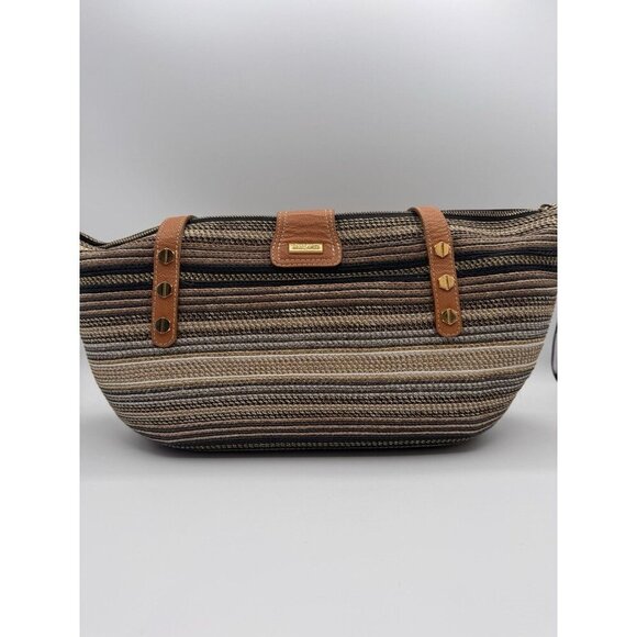 Eric Javits Purse Woven Straw Multicolor Gold Medium Shoulder Hand Bag $480 - Picture 9 of 16